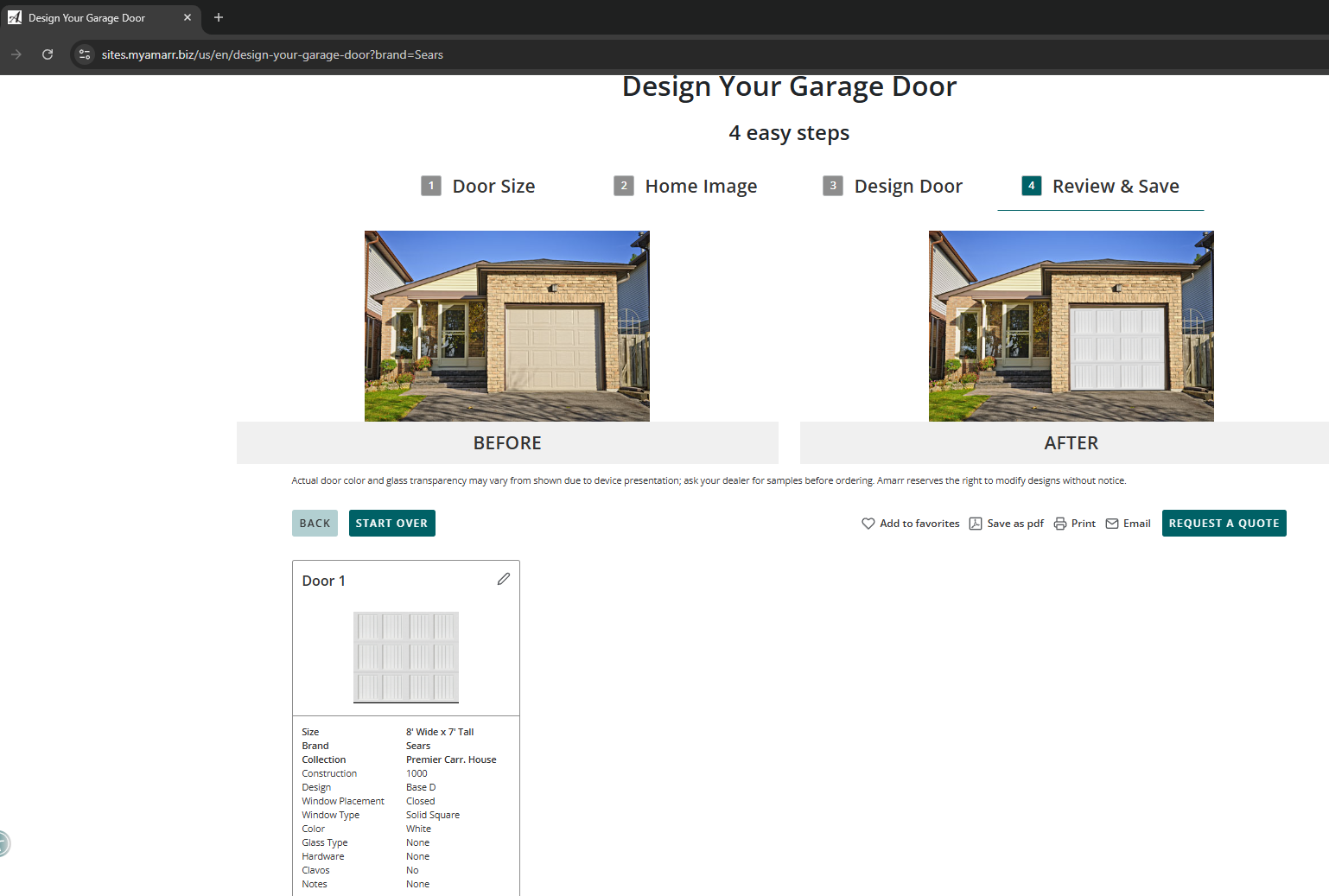 Our Garage Door Designer Tool